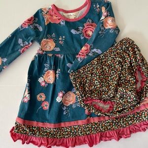 12-18m Matilda Jane blue floral dress with diaper cover.